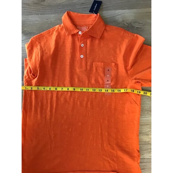 CLUB ROOM -MEN'S POLO SHORT SLEEVE ORANGE SHIRT SIZE SMALL-100% COTTON -NWT - Picture 5 of 6